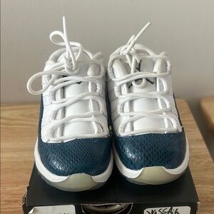 Kids White and Blue Sneakers